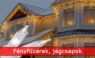 fényfüzérek,jégcsapok