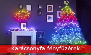 karácsonyfa fényfüzérek